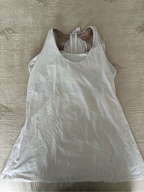 lululemon athletica White Racerback Tank with Shelf Bra